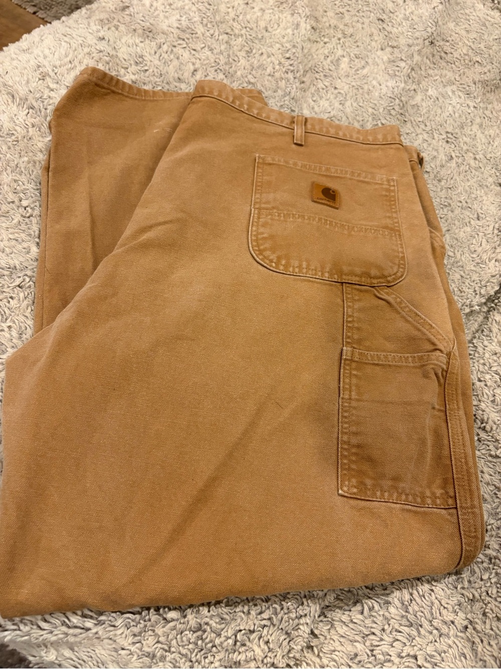 Carhartt Men's Work Pants  B11-BRN Rugged Canvas Utility Trousers EUC 46x30